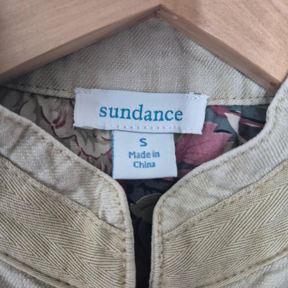 Sundance Laurel Legends Military Jacket Ruffles Size Small Tan Boho - Picture 3 of 6
